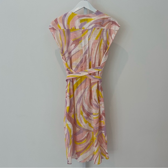 EMILIO PUCCI PINK YELLOW COTTON DRESS MODEL 1EWG10 SIZE IT 40 / US 6 NWOTS! - Picture 9 of 17